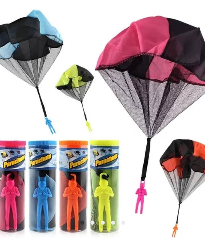 Mini Parachute Throwing Fun Plastic Toy for Kids - Assorted