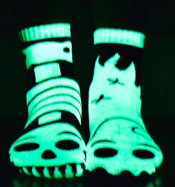 Ghost & Skeleton GLOW IN THE DARK Halloween Kids Socks