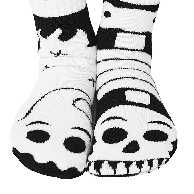 Ghost & Skeleton GLOW IN THE DARK Halloween Adult Socks