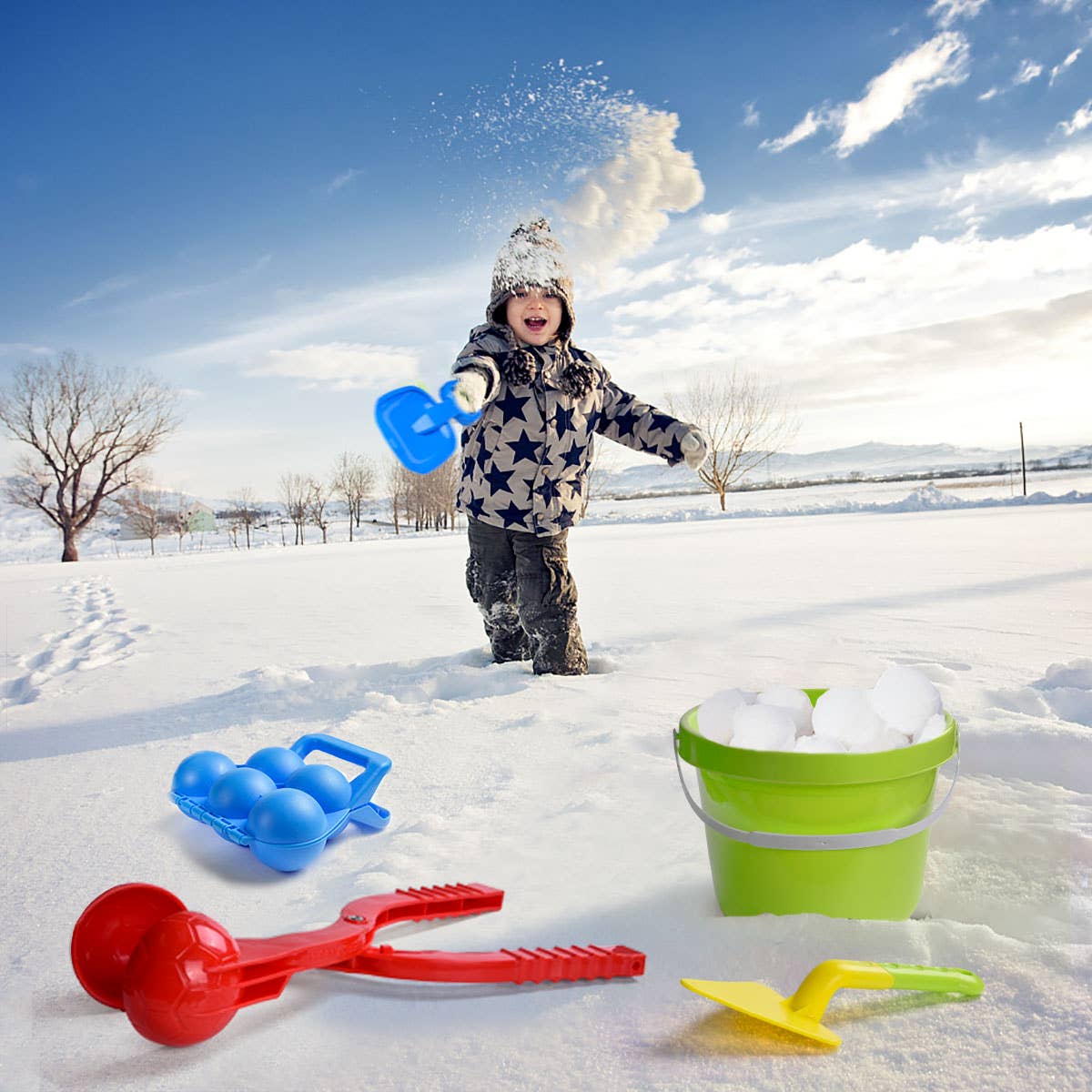 12 Pieces Snowball Maker Tools Sand Mold Winter Snow Toys