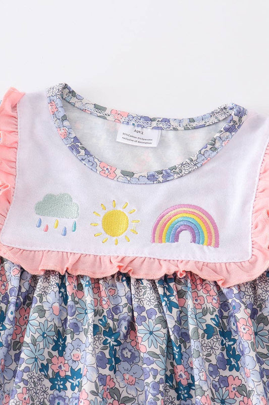 Rainbow Sun Embroidery Dress