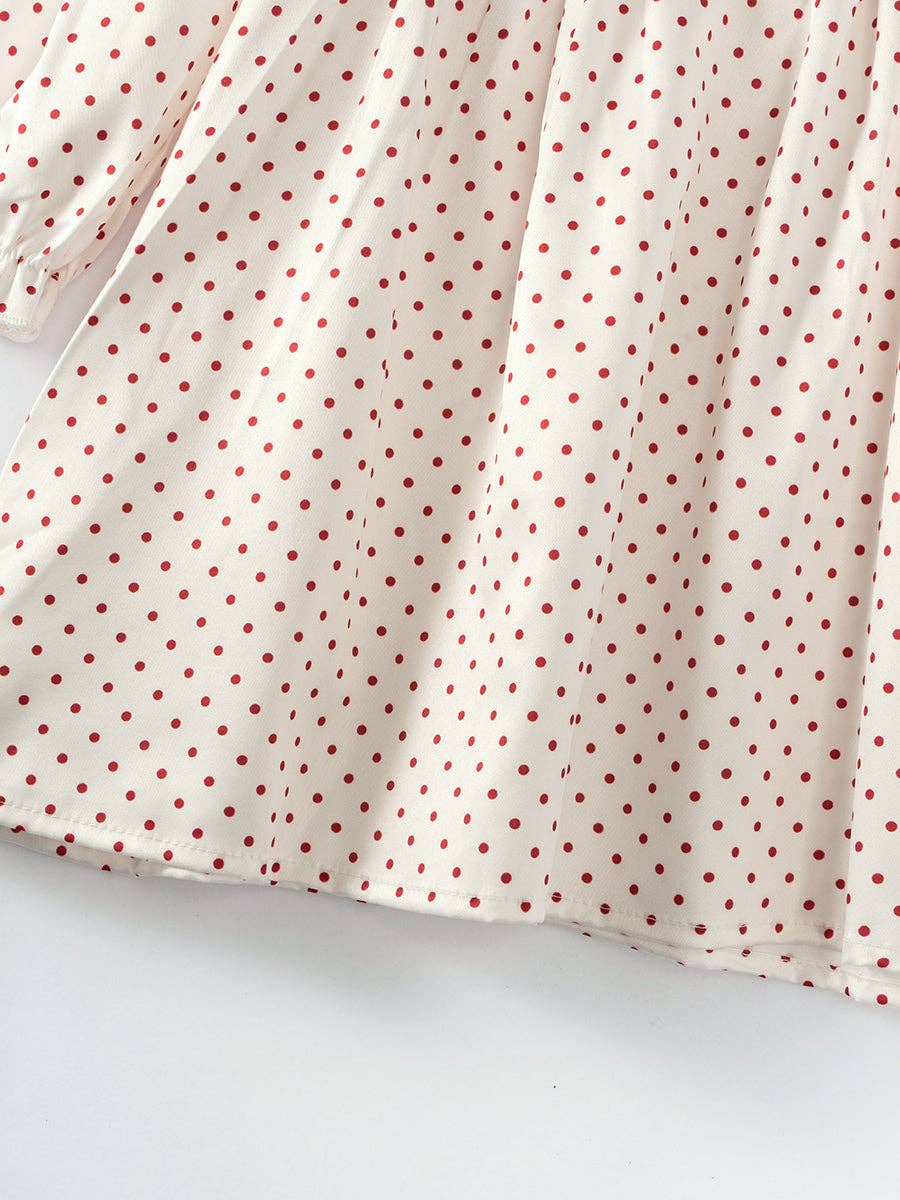 Polka dots Dogs Girl Smocked Dress