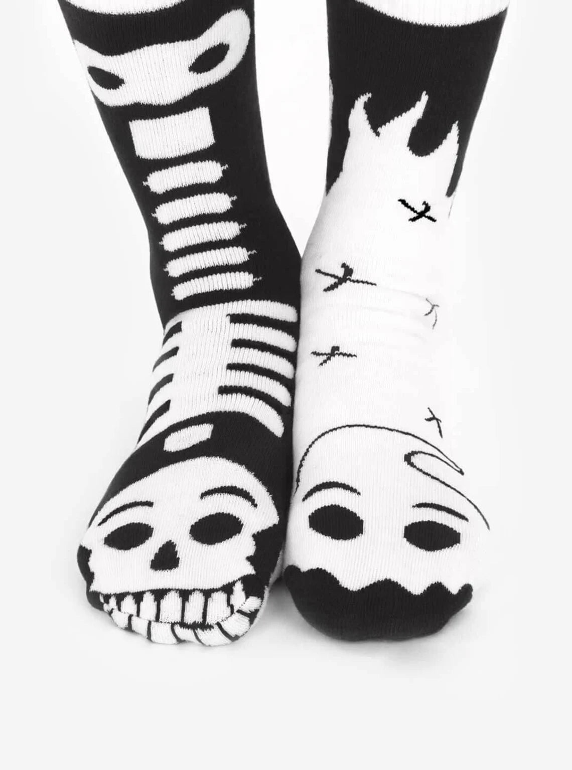 Ghost & Skeleton GLOW IN THE DARK Halloween Adult Socks