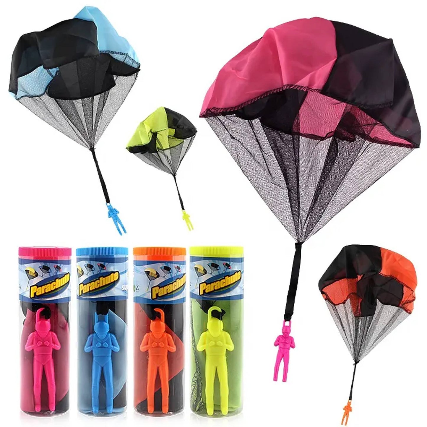 Mini Parachute Throwing Fun Plastic Toy for Kids - Assorted